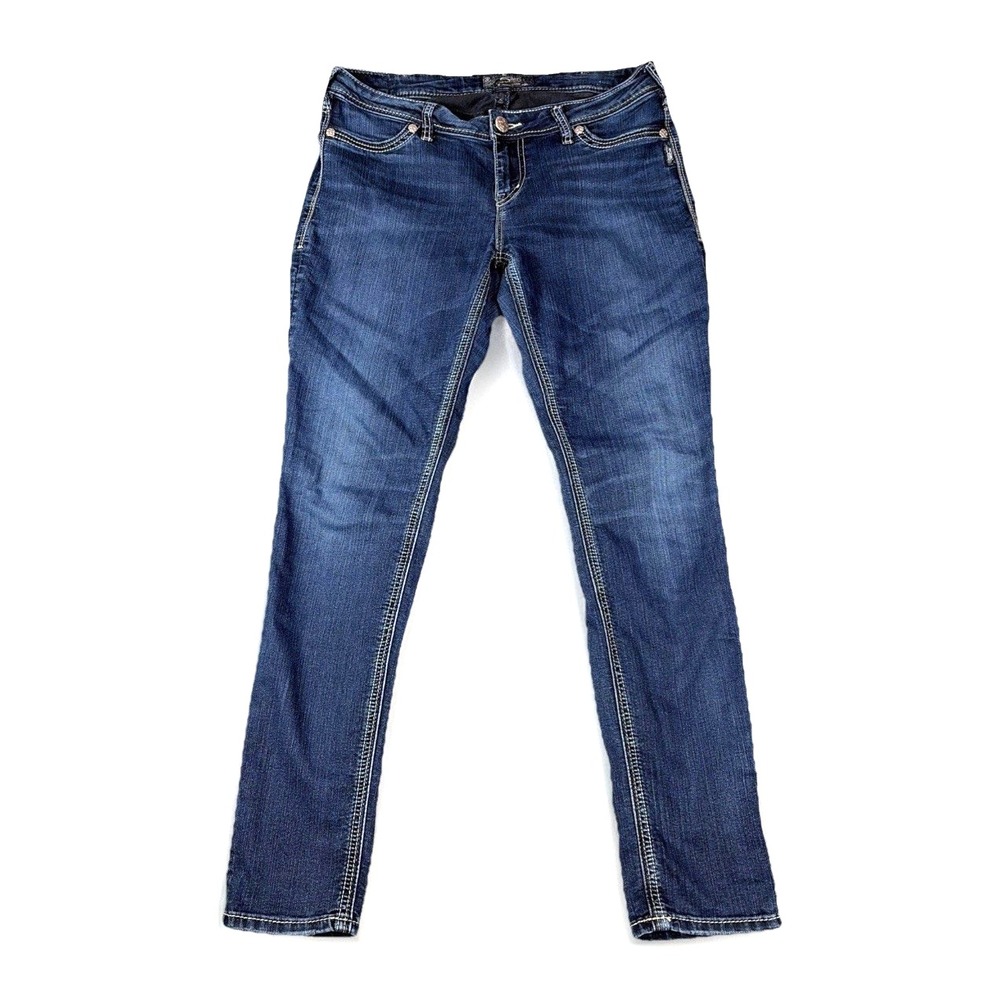 Silver Jeans Co Sukiā High Super Skinny Jeans Womens 31 Dark Wash Indigo Denim